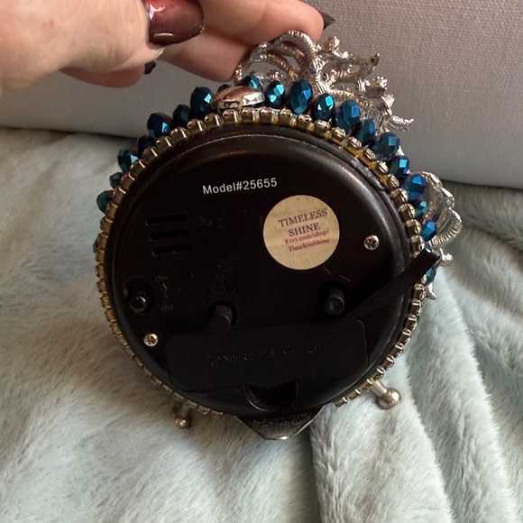 Silver and Blue Decorative Clock - Picture 5 of 7